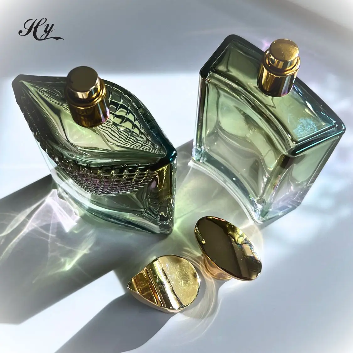 Luxury Custom 50l 100ml Empty Spray Glass Perfume Bottle With Packaging Box Metal Cap
