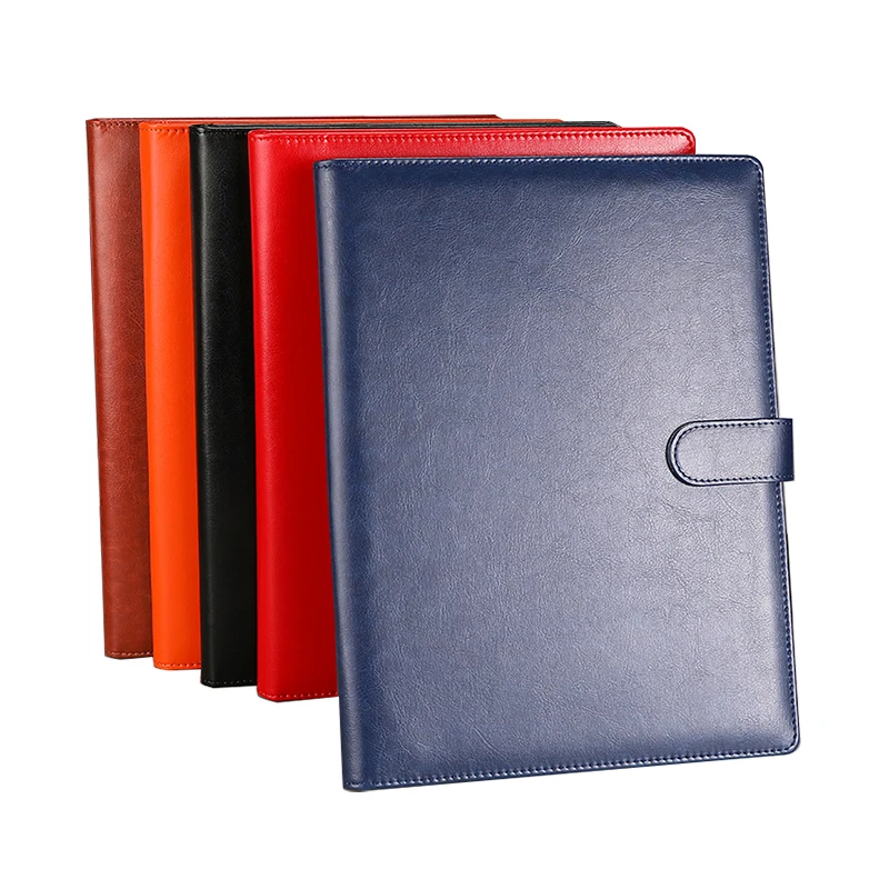 Wholesales Factory Price  Conference Folders Custom Embossed logo File Folder  A4 PU Leather Portfolio Folder