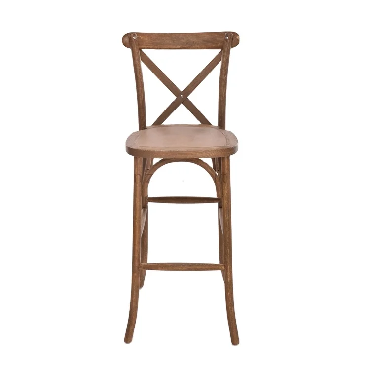 Современная антикварная металлическая барная стойка с крестообразными спинками для домашнего ресторана или наружного использования Заводская дешевая деревянная рама