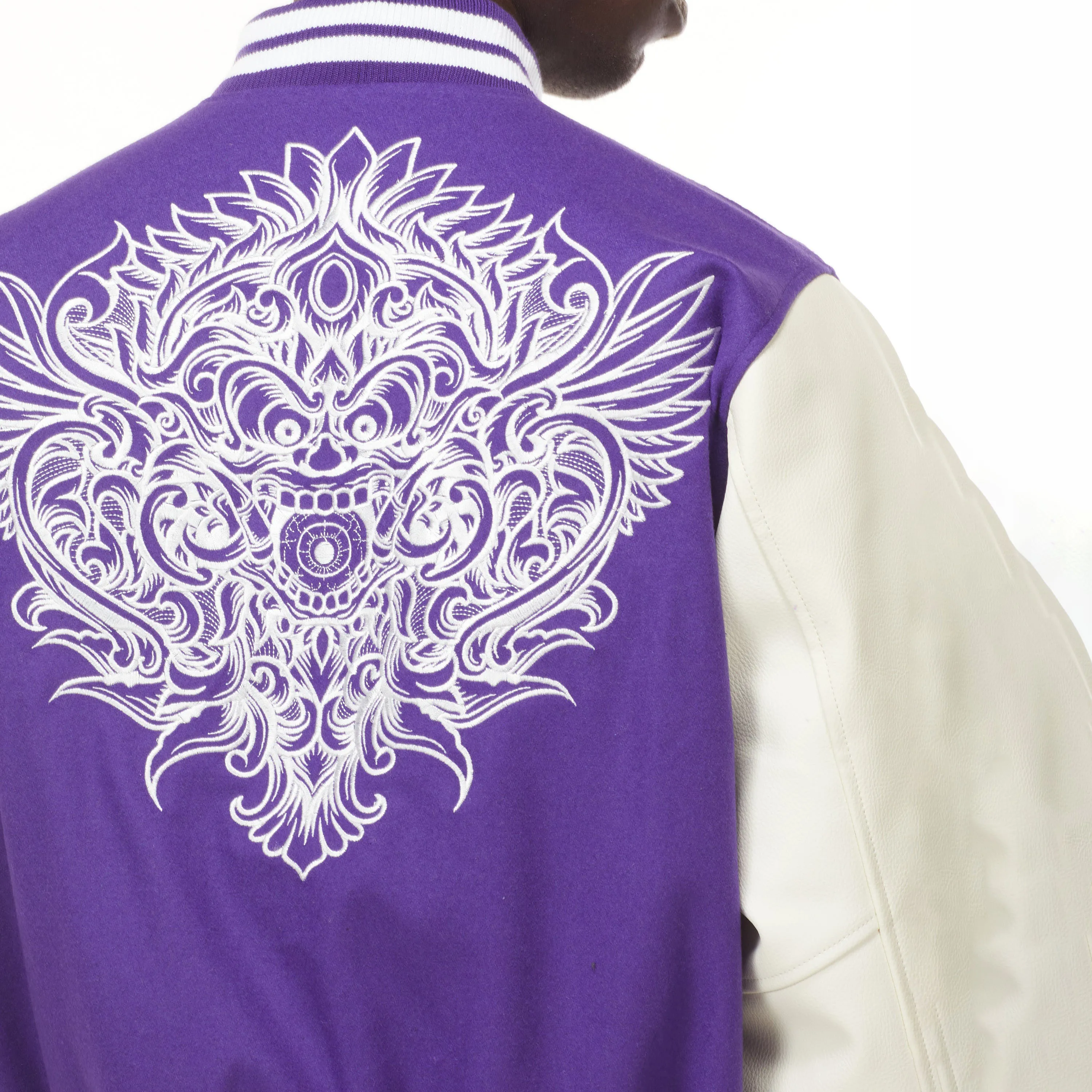LV Embroidery Logo Imported Polyester TPU Crush Windcheater Varsity Jacket