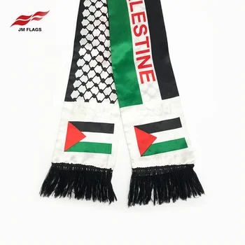 Foulard drapeau palestinien en fibre de polyester satin palestinien  bannière écharpe
