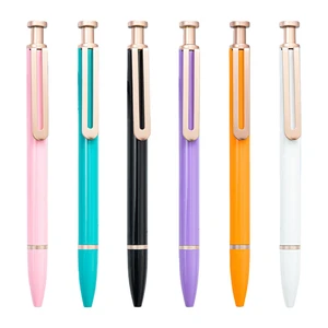 New Multicolor Metal Sports Press Promotional Ballpoint Pen with Printable Custom Logo for Advertising Activities