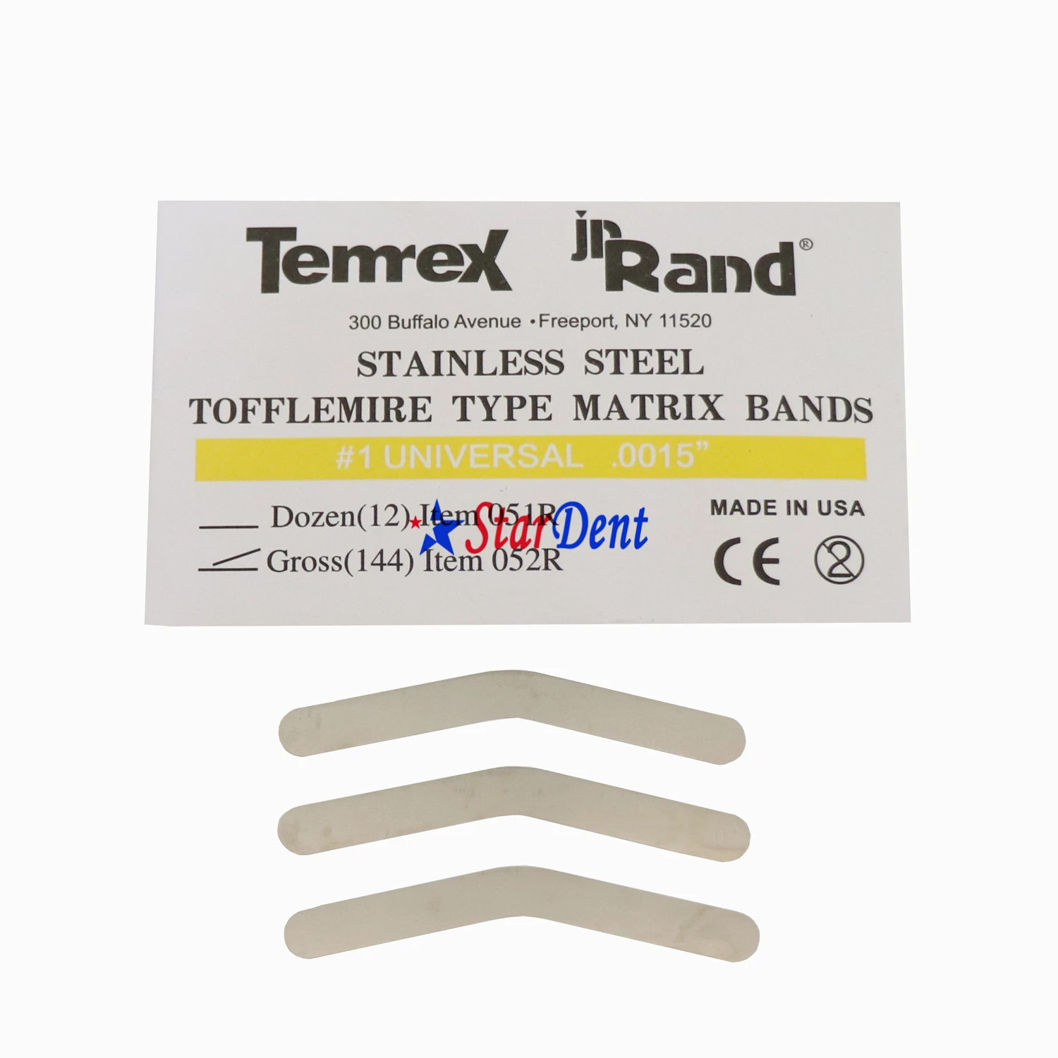 歯科器具 矯正材料 ステンレス鋼 トッフルマイア型 マトリックスバンド