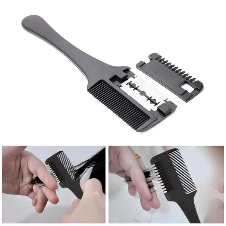 
Домашняя DIY Стайлинг волос Бритва Расческа для стрижки филировка салонная Парикмахерская щетка Триммер лезвия внутри 