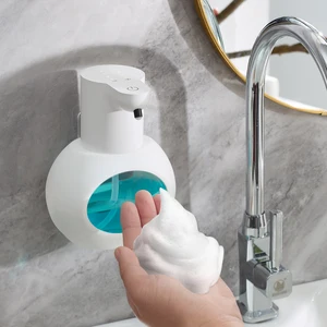 New Arrival 420ml Transparent Water Tank Handwash Soap Dispenser Touchless Automatic Foam Desktop Wall-Mounted for Household Use