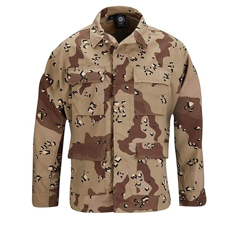 Six Color Desert Camouflage BDU Uniform for Outdoor Sports
