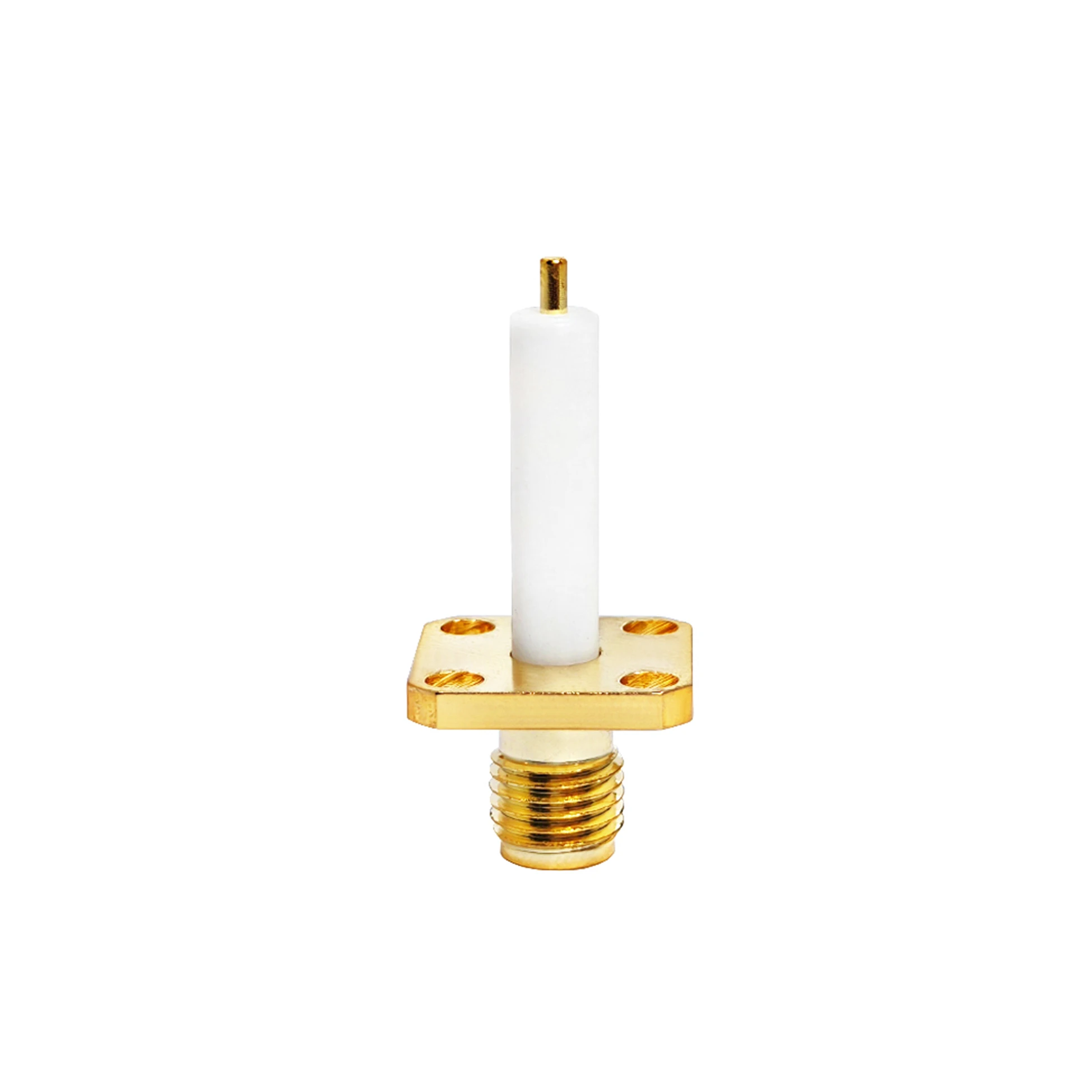 Factory Supply 50 Ohm SMA Female Jack 4-Hole Flange Panel Connector PCB Mount SMA Edge Chasis Type RF Coax Coaxial Connectors