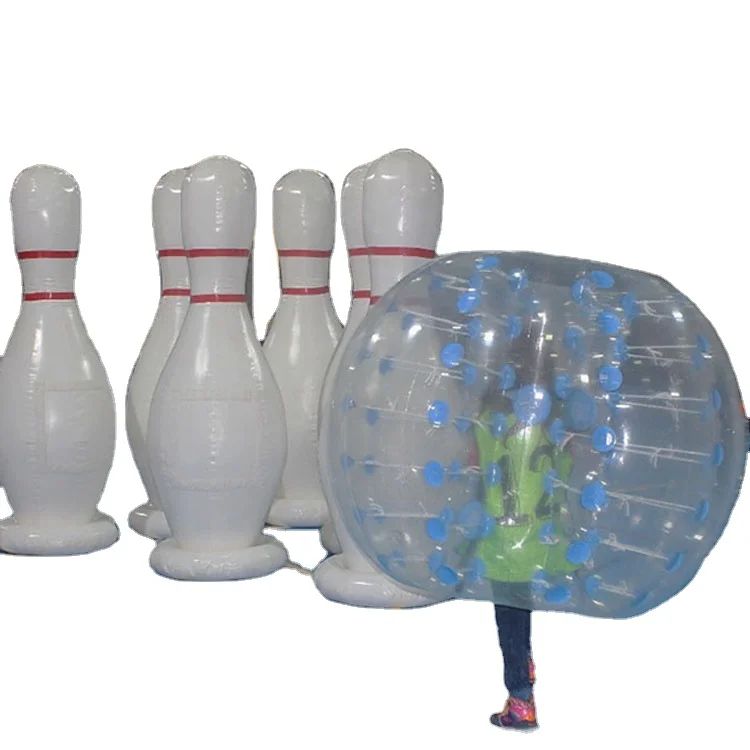 Summer Amusement Inflatable Bowling Set Giant Bowling Pins for Team Building Games