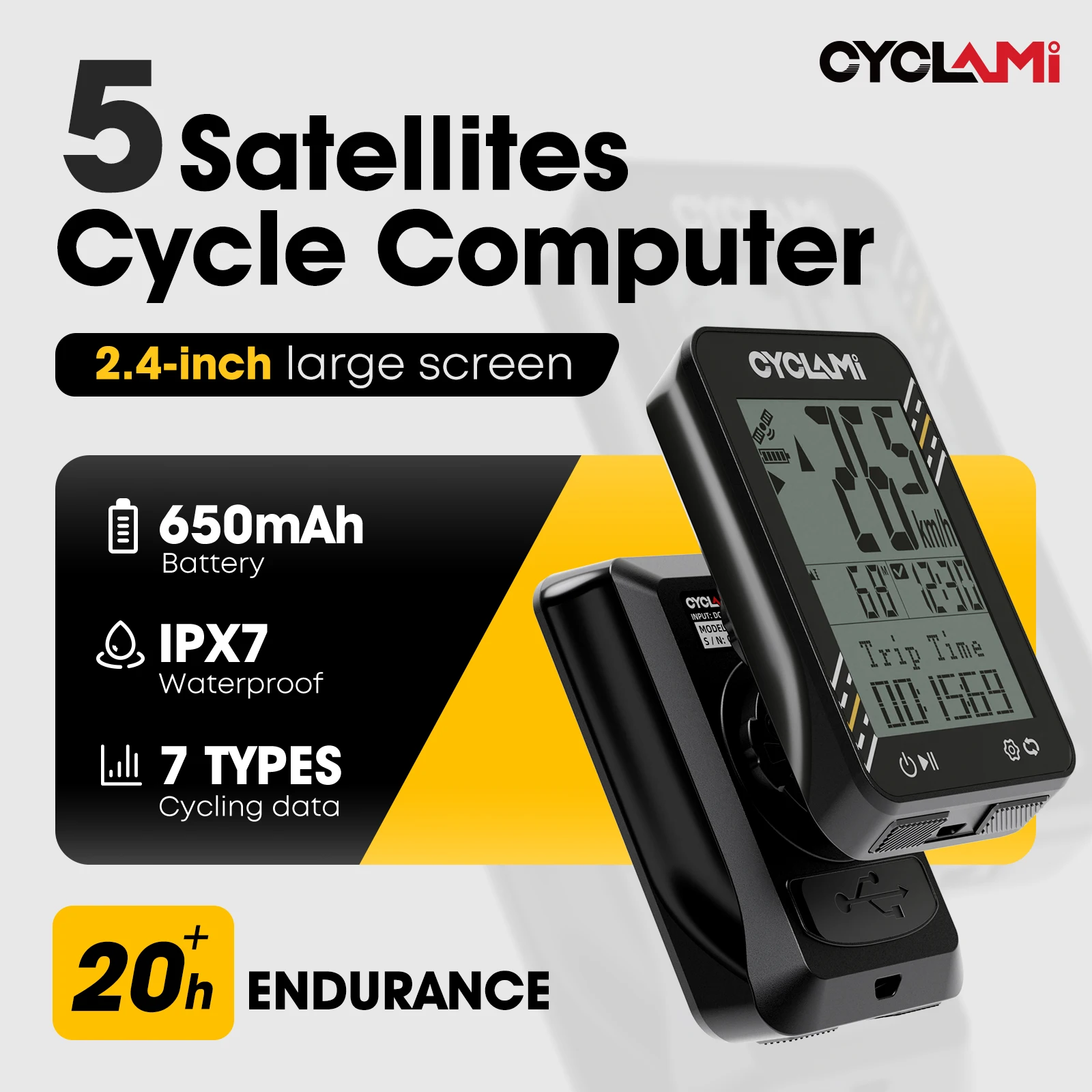 CYCLAMI BKV-310 GPS Bike Computer - Wireless Odometer, Waterproof