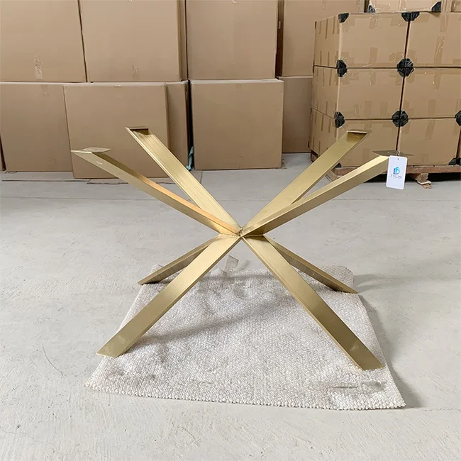 Factory Price Stainless Table with Square Legs Furniture Table Legs Furniture Base Gold Stainless Steel Metal Dining Iron Modern