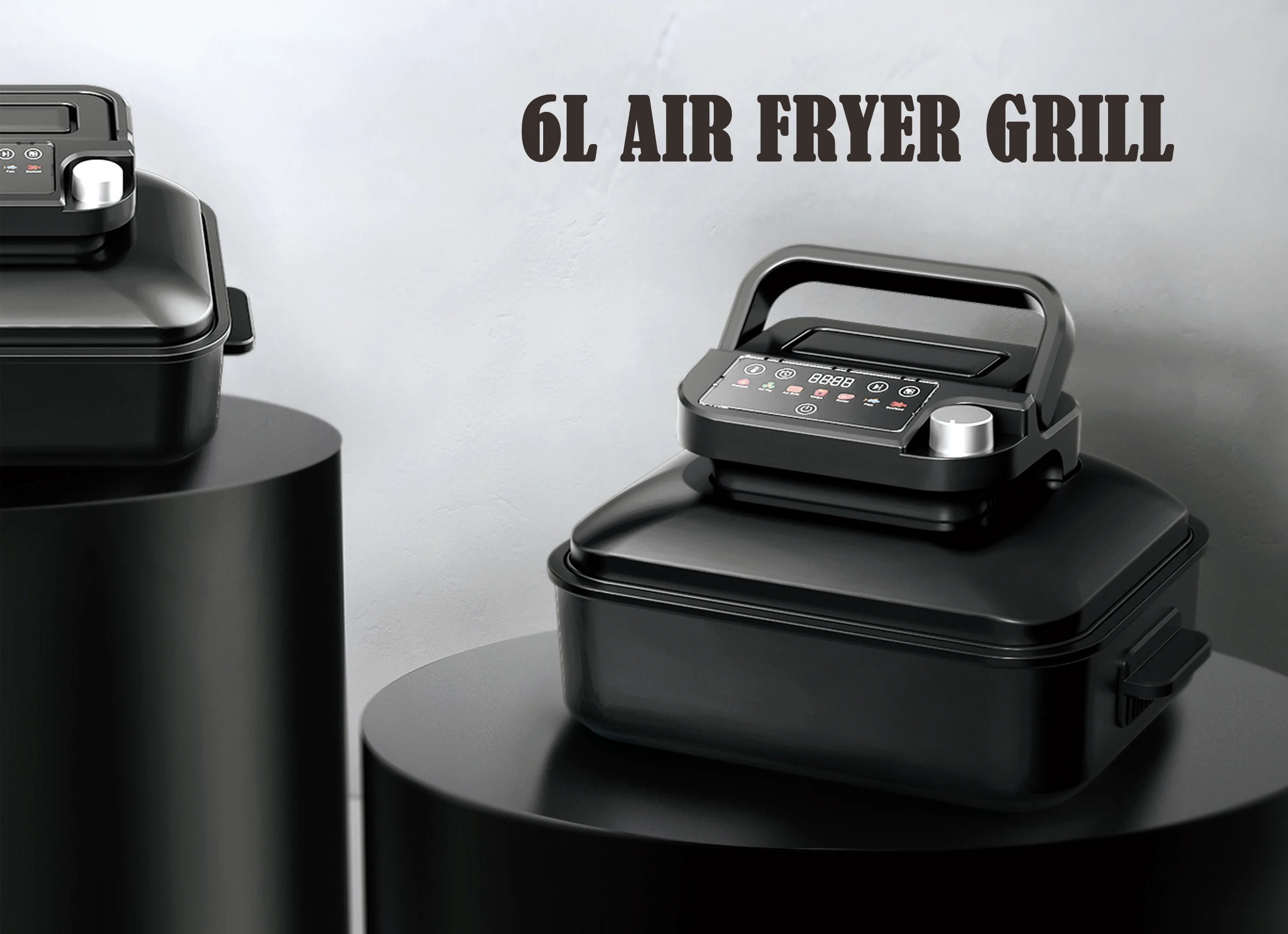7 In 1 Safe Use Air Fryer 2 Accessories Big Size 6l Air Fryer Grill For