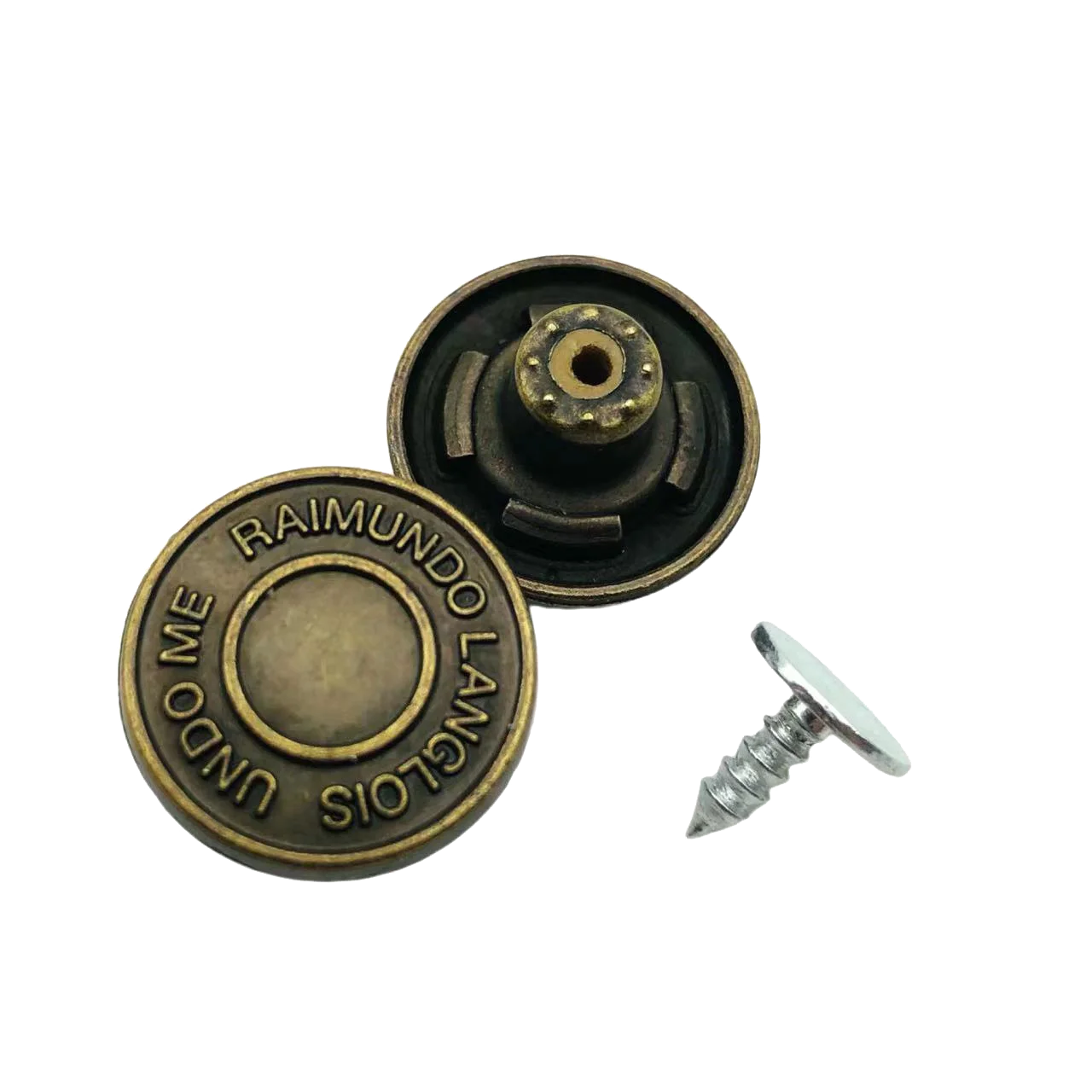 Custom Logo Jeans Rivet Matt Black Letter Engraved Brass