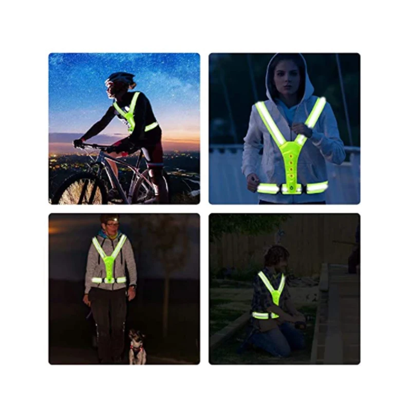 Safety Vest Led Reflective Gear Reflective Running Vest With Adjustable