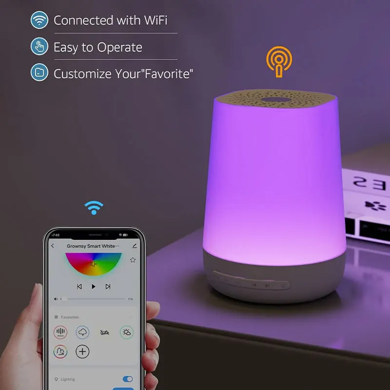 Oem/odm Smart White Noise Sound Machine Light For Baby Kid And Adult