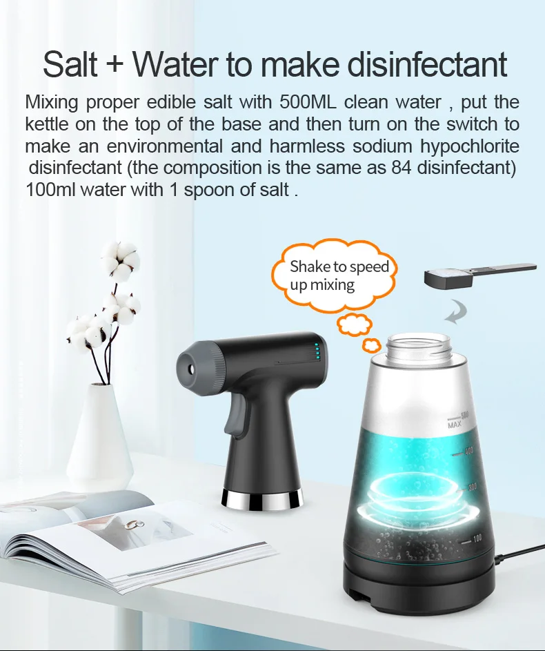 Detergent Sodium Maker Household Cleaning Water Maker Bottle Self-Made Electrolytic Disinfection Water Device Sodium Generator O details