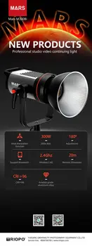 Triopo  Mars300D  LED Video Light 2700K-6500K Continuous Lighting CRI 95+ TLCI 96+ W/Bowens Mount, Manual and App Control detail image