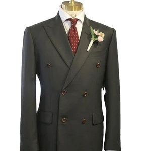 Men's Tailor-Made Double Breasted Suit High-End Hand-Made Wedding Casual or Formal Dress Plus Size Options