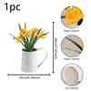 Pianta di narciso artificiale in vaso da 20 cm + giallo