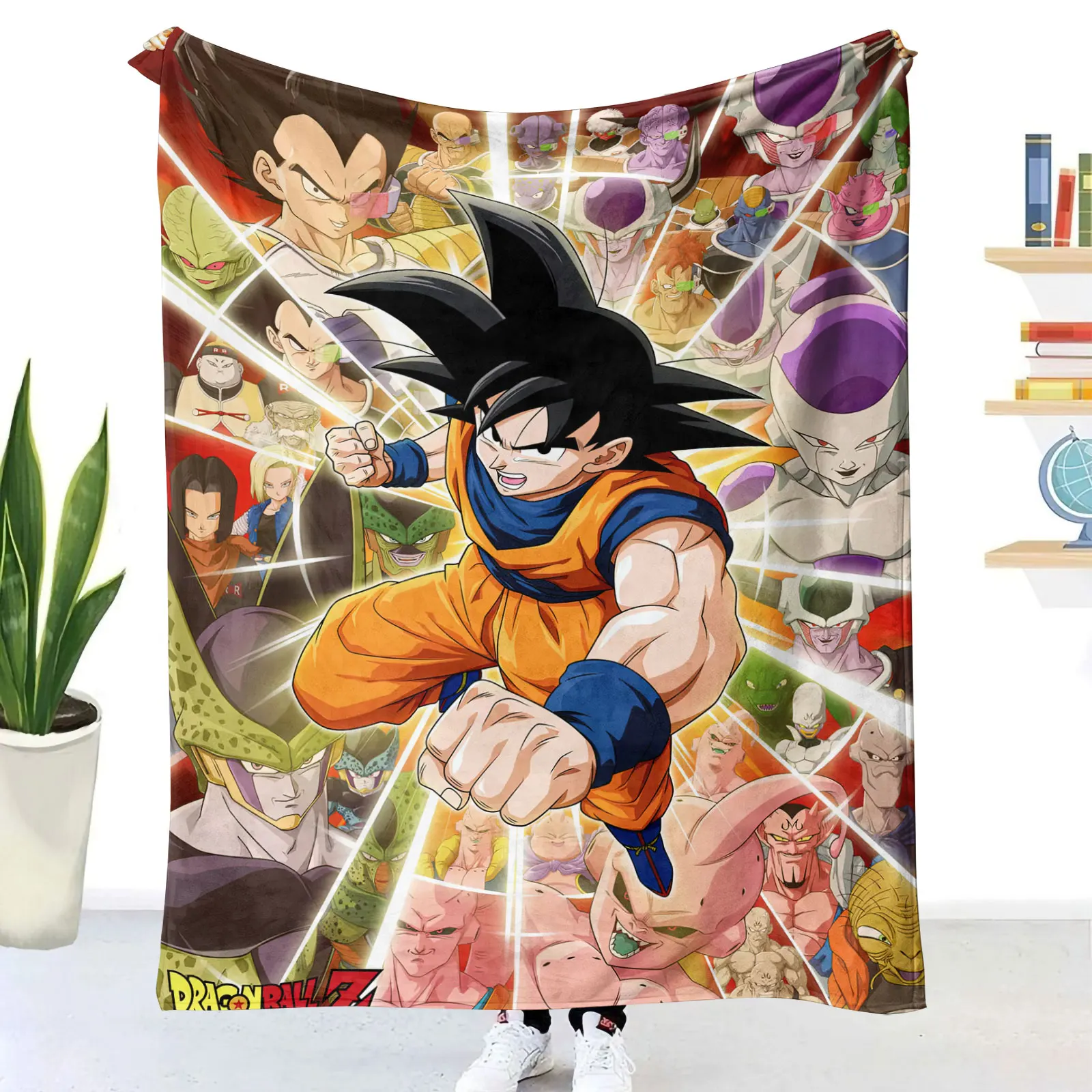 Флисовое дорожное одеяло с сублимационным рисунком Dragon ball Son GoKu Bulma Oolong Yamcha