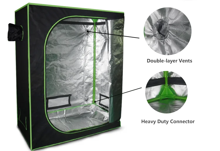 LED Grow Plant Indoor Tent 60*60*120MM Stainless Steel Structure Highly Reflective Fabric 600D Mylar grow indoor kit tent