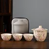 Huangru travel tea set-butterfly loves flowers