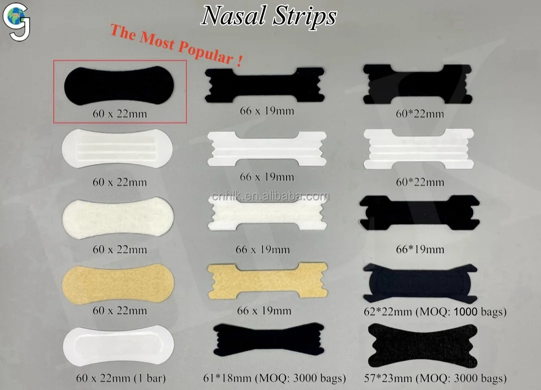 HLK CE Approved Extra Strength Nonwoven PE Waterproof Nose Breathing Anti Snoring Sleep Nasal Strips for Better Breath