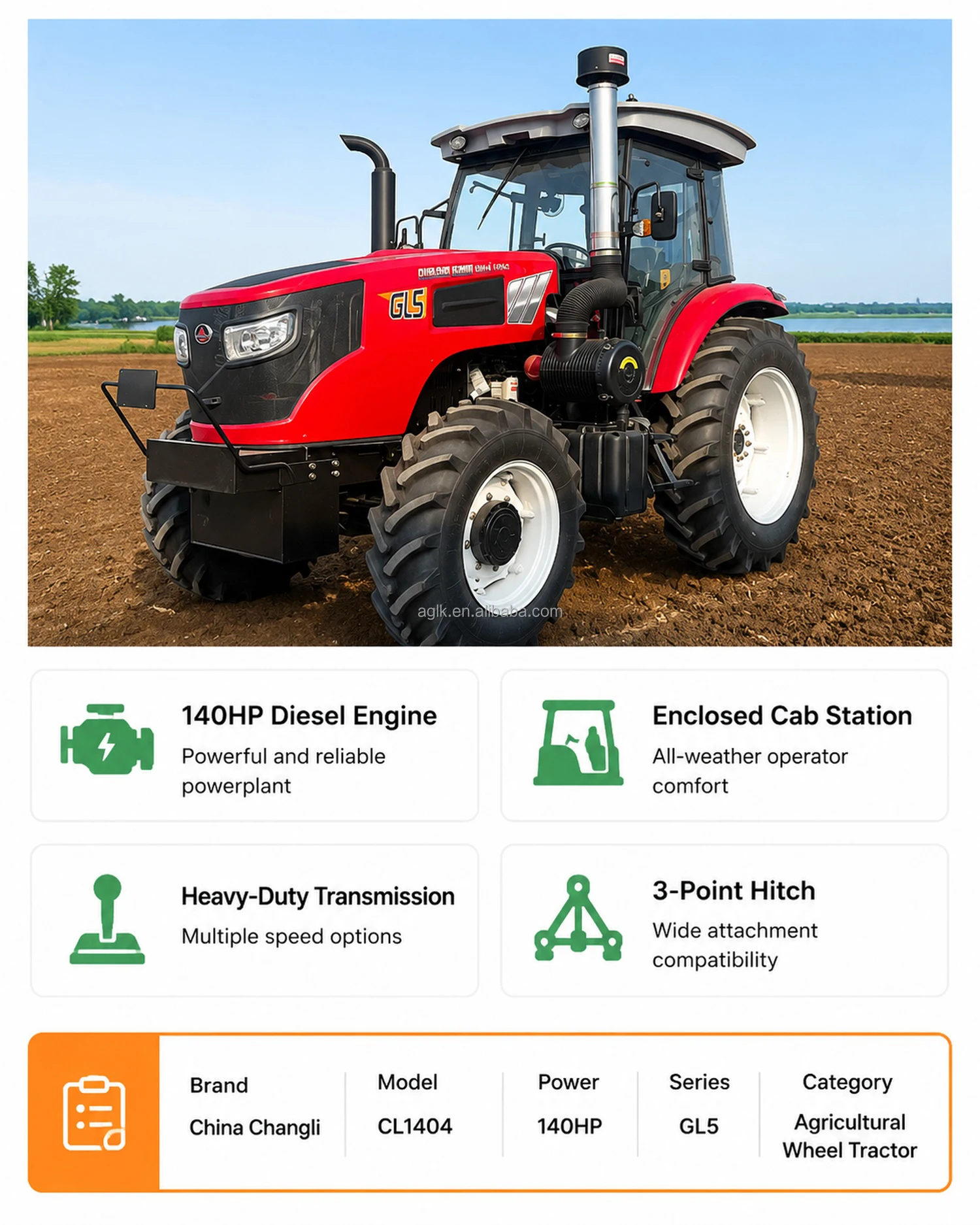 4WD Agricultural Wheel Tractor
