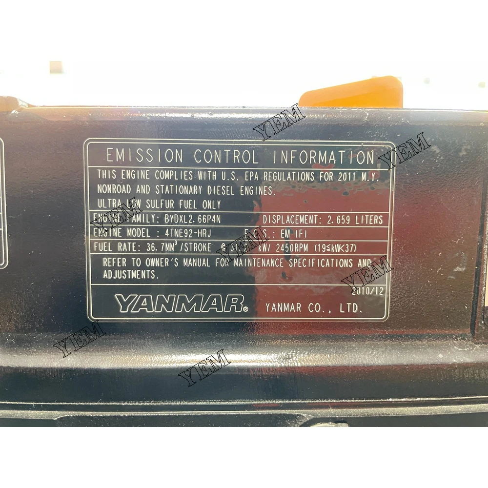 Complete Engine Assy for Yanmar 4TNE92 Engine Part Repair Replacement 6