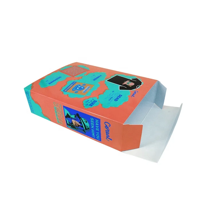 Popular Custom Printed Oatmeal Package Rectangle Cereal Carton Shape Paper Packaging Box