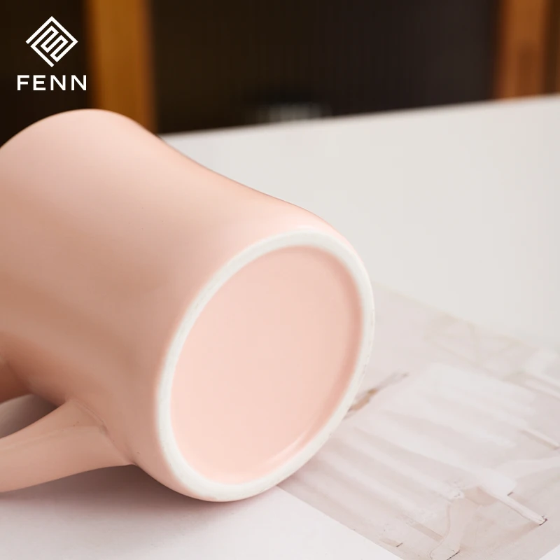 product fenn custom logo wholesale pink gray white green pottery cups matte colorful glazed ceramic coffee cup mug 350ml porcelain mug-60