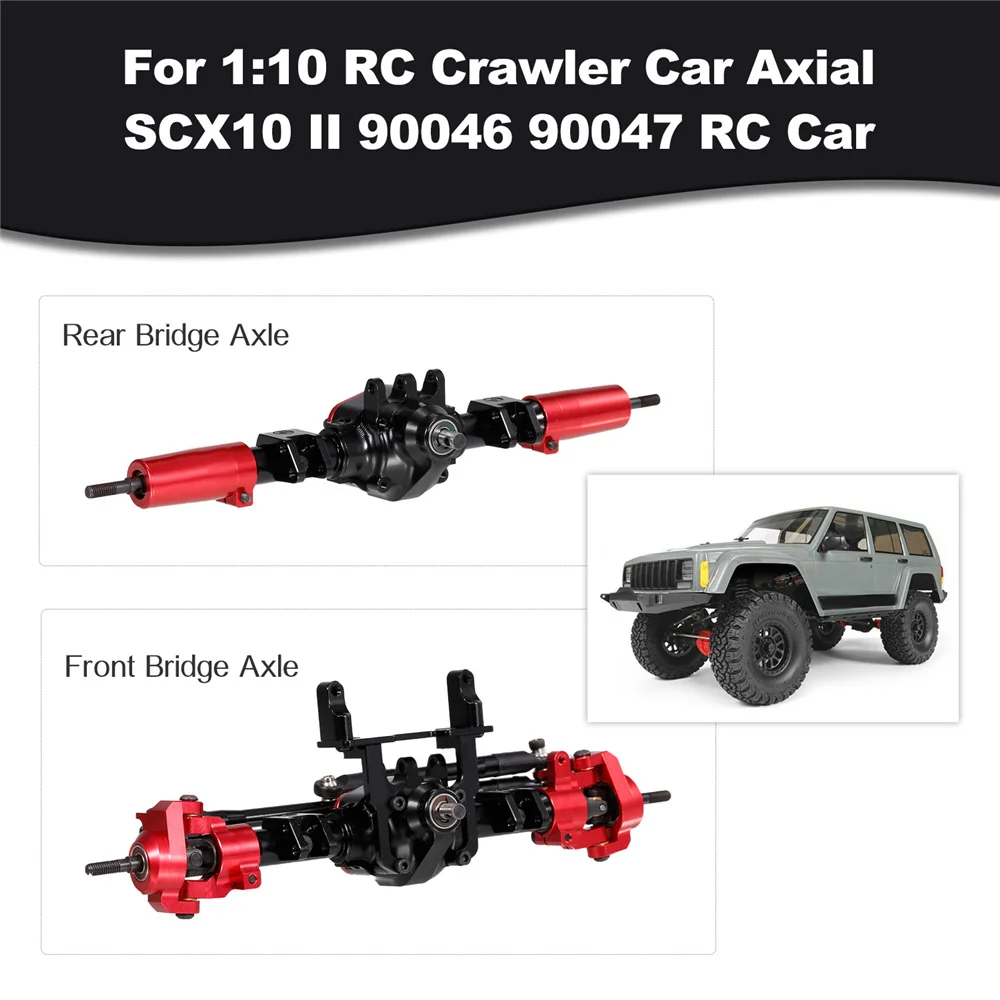Радиоуправляемый автомобильный ЧПУ металлический передний/задний мост с защитой для 1:10 гусеничный автомобиль осевой SCX10 II 90046 90047