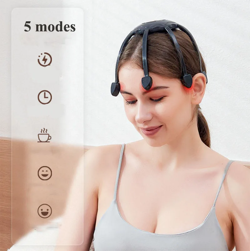 Electric Scalp Head Massager 10 Vibrating Contacts Multiple Massage Modes Release Pressure Tms 