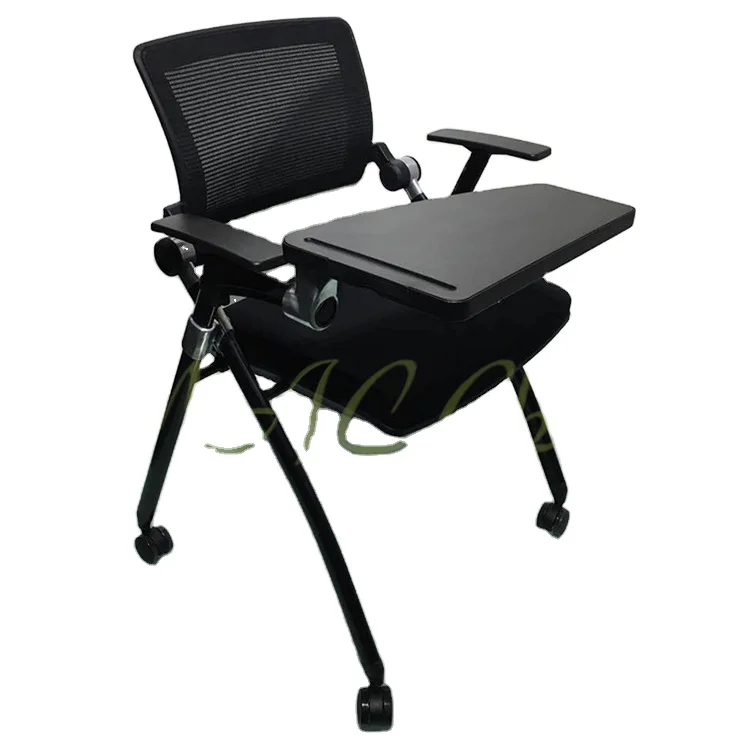 Folding Student Chair with Wheel/conference Chair with Writing Pad Student Chair Manufacture Chaise Colier Avec Pupitre