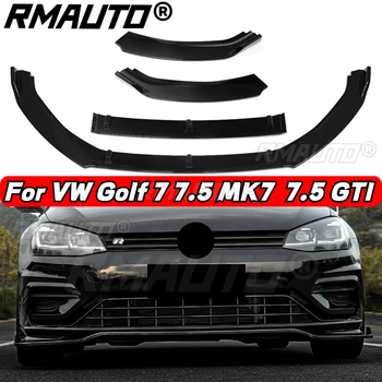 RMAUTO 3Pcs Car Front Bumper Splitter Lip Spoiler Diffuser Guard Body Kit For Volkswagen VW Golf 7 7.5 MK7 MK7.5 GTI 2014-2020