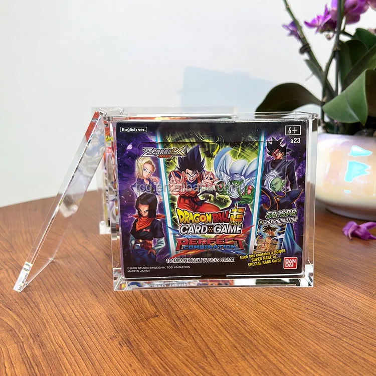 TCG Custom Clear Acrylic Dragon Ball Super Card Game Booster Box Protect Display Rack Case for DRAGON BALL Z:KAKAROT Season Pass TCG Custom Clear Acrylic Dragon Ball Super Card Game Booster Box Protect Display Rack Case for DRAGON BALL Z:KAKAROT Season Pass