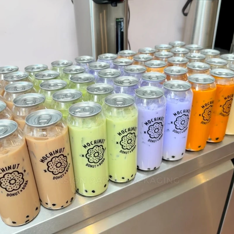New Design Custom Logo Disposable Food Grade Plastic Boba Cup Milktea