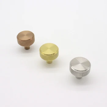 Solid Knurled Furniture Knobs Fashion Satin Modern Handle Kitchen Rta Kitchen Cabinet Round Stainless Steel Walnut Kitchen 10mm