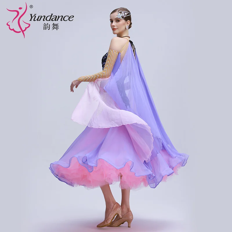 B-24186 Yundance Rhinestone International Standard Ballroom Dance Dress High Quality Chiffon Ballroom Performance Dance Dresses B-24186 Yundance Rhinestone International Standard Ballroom Dance Dress High Quality Chiffon Ballroom Performance Dance Dresses