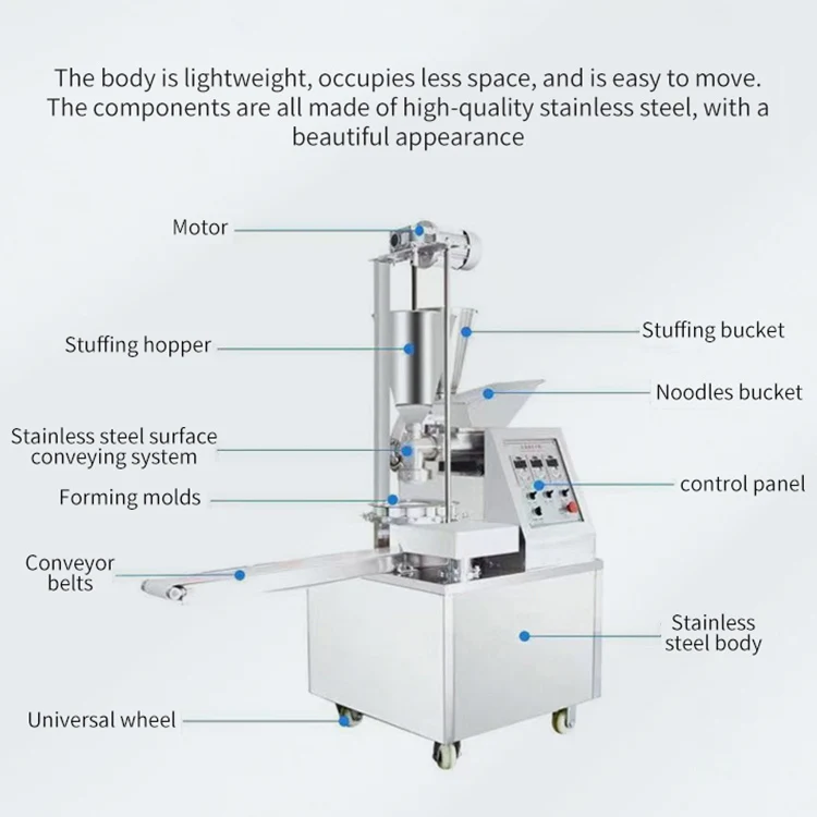 Small Steamed Stuffed Bun Momo Making Automatic Stainless Steel Siopao Buns Baozi Soup Dumpling Machine