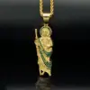 Ciondolo singolo in oro senza catena Zircone verde