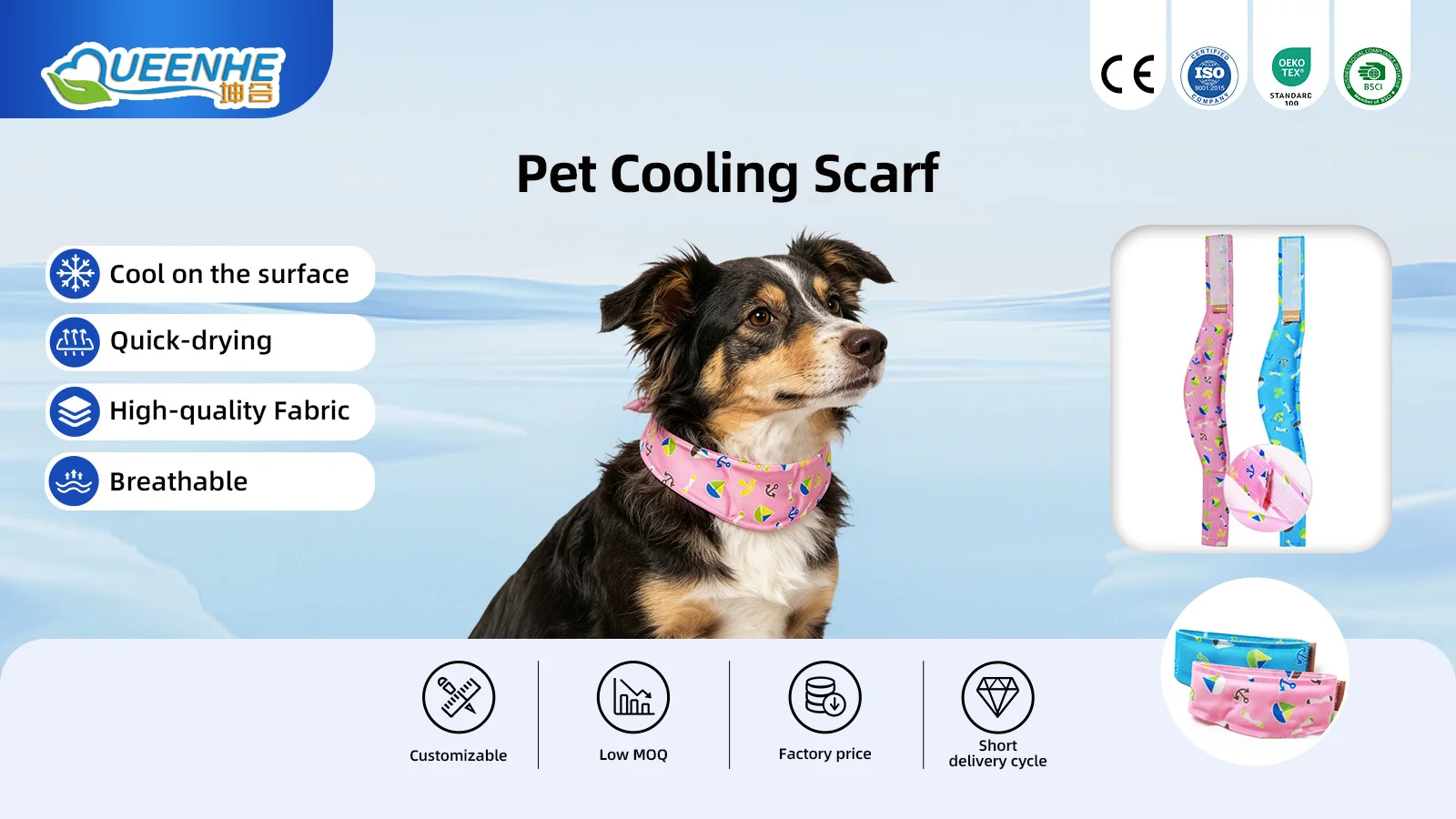 Pet Recyclable Ice Self Cooling Scarf Pet Cooling Scarf for Pet - product detail 1