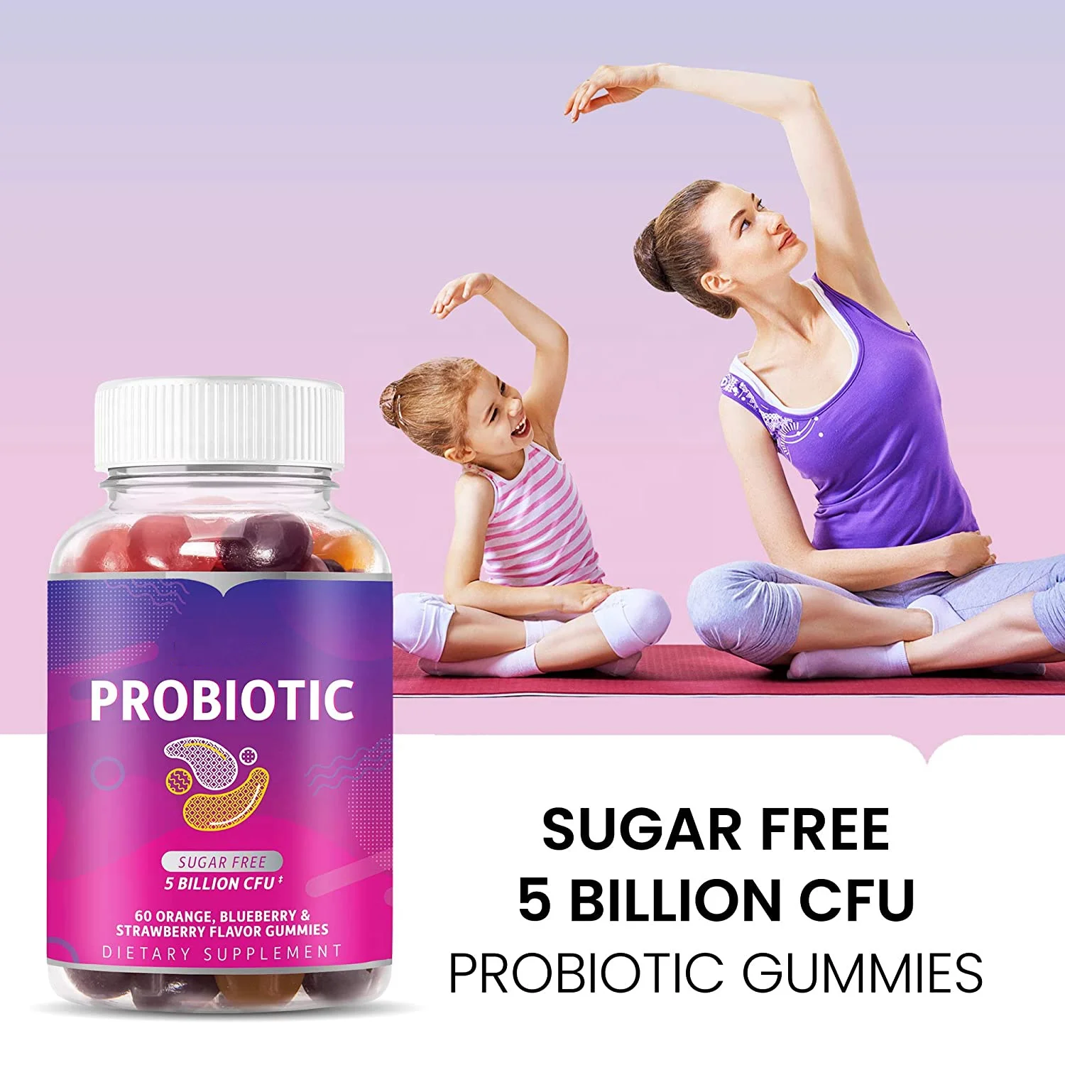 Пробиотики без сахара, жевательные резинки, пробиотики высокой мощности, Жевательная пищеварительная поддержка, иммунная система, веганские пробиотики, добавки