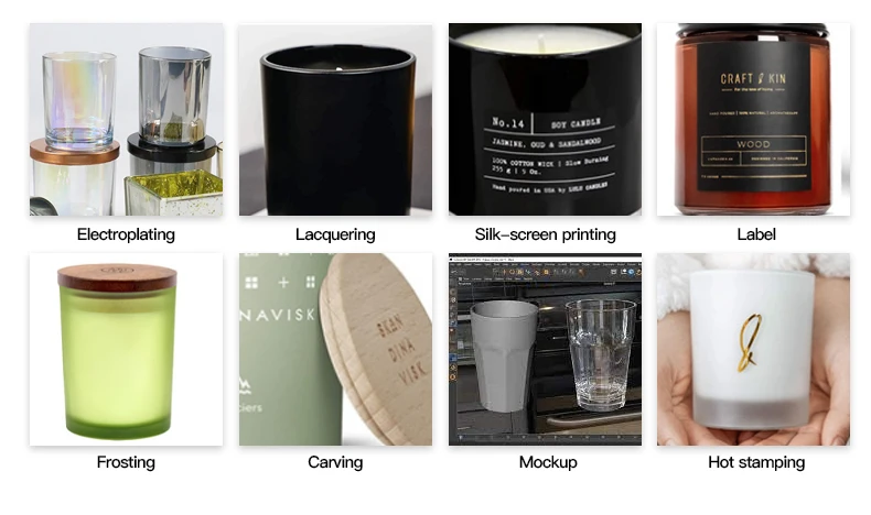Luxury Empty Unique Holographic Rainbow Glass Candle Jars