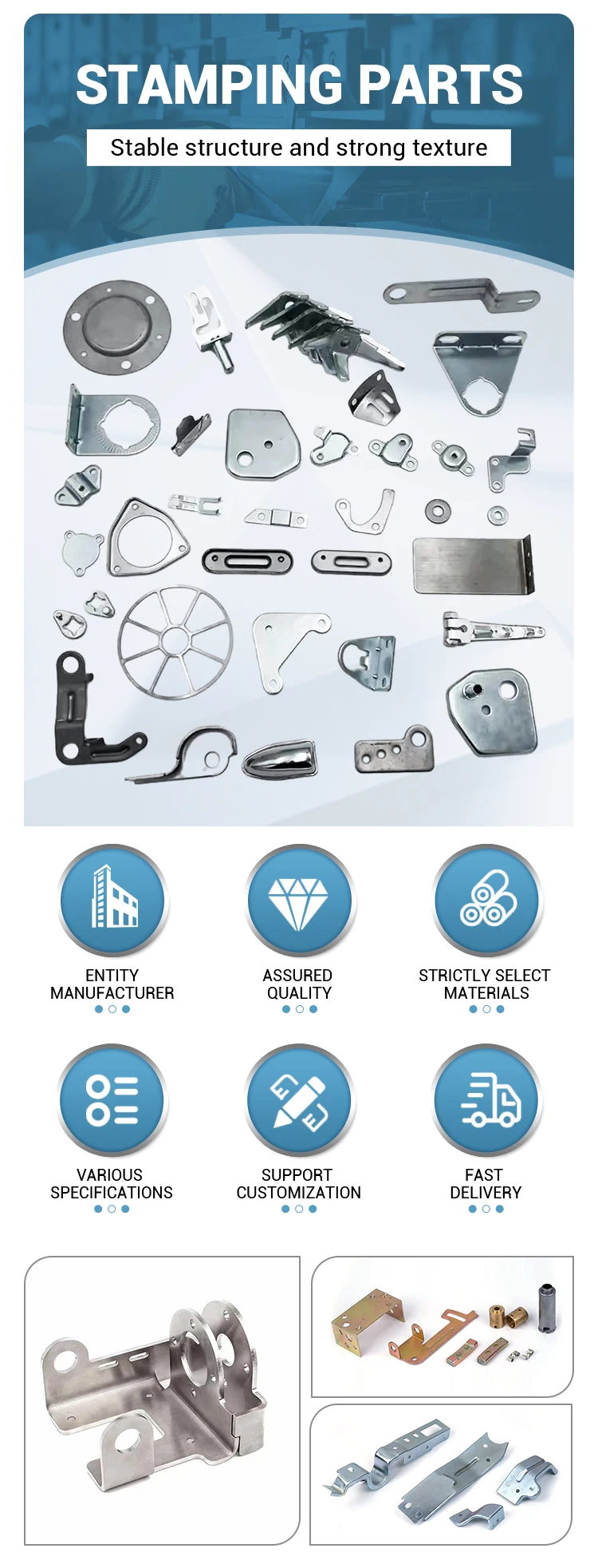 Metal Fabrication Bending Parts Metal Stamping Kit Uniform Stress Stainless Steel Stamping Parts
