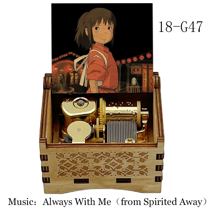 Anime Spirited Away Wood Music Box Automatic Song Always With Me Wind