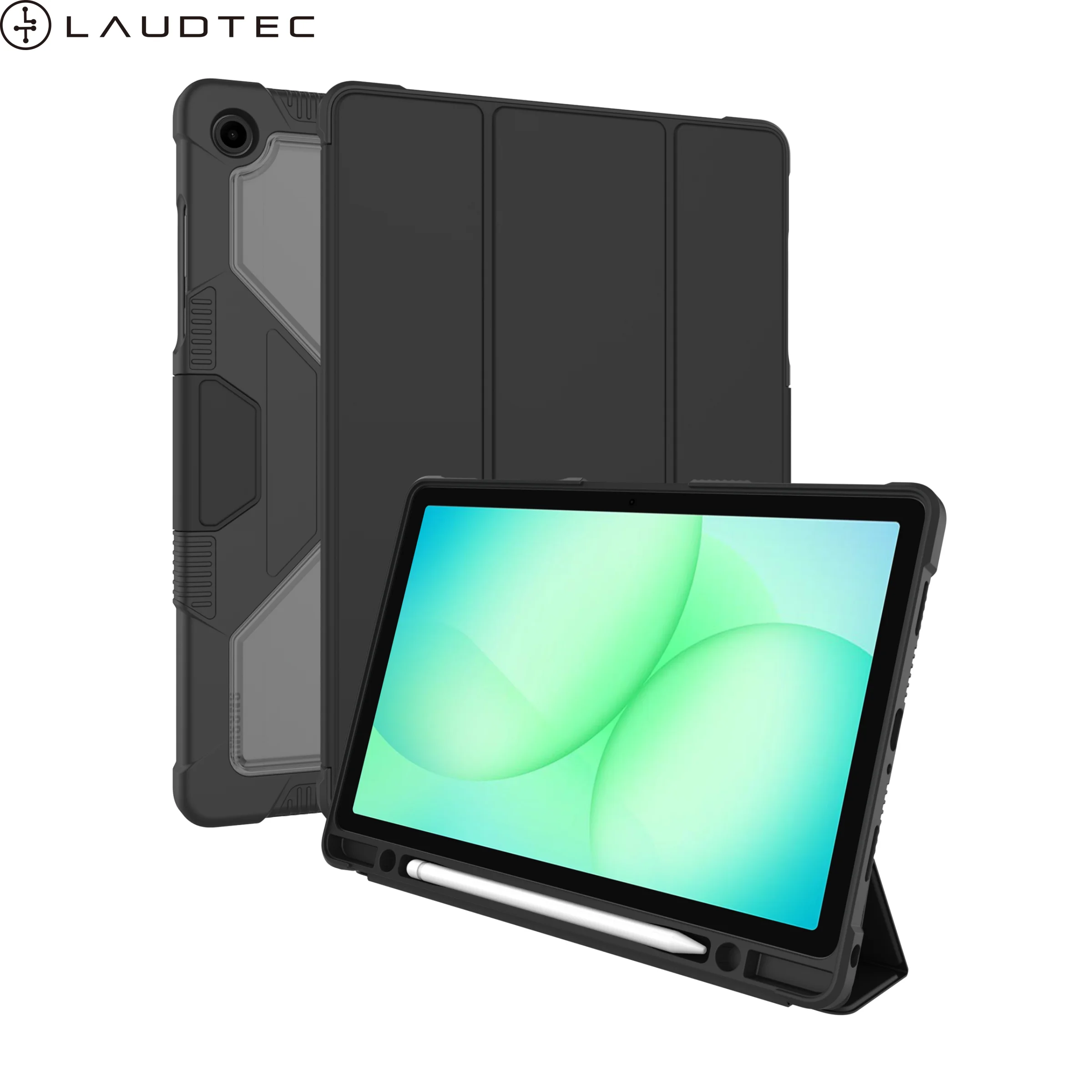 Étui intelligent en TPU + PC pour Samsung Galaxy Tab A11+ / A9+, housse protectrice fine, antichoc, robuste et rigide, fonction de réveil/sommeil automatique