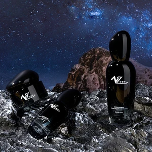 Exquisite Pebble Shape Glass Bottle Solid Black Design 40ml 100ml 120ml Pump Lotion Bottle