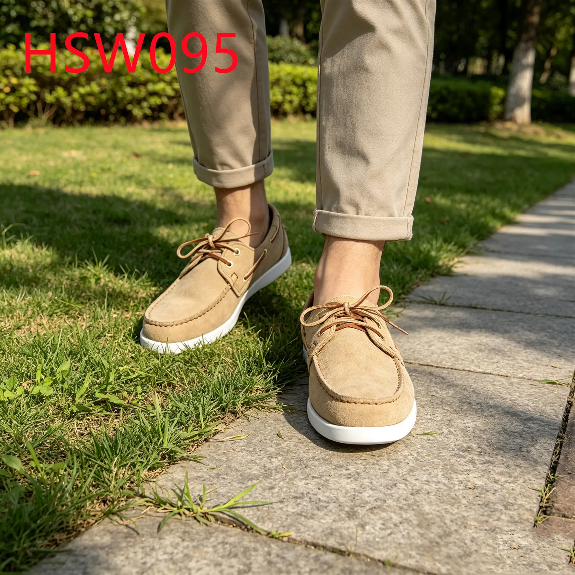 HY,Quality Suede Leather Expert Stitching Hua Singh Boat Shoes Top-side Lace-up Sand/black/blue Color Moccasin Shoes HSW095