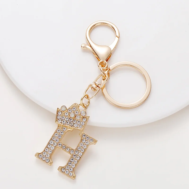 diamond letter keychain