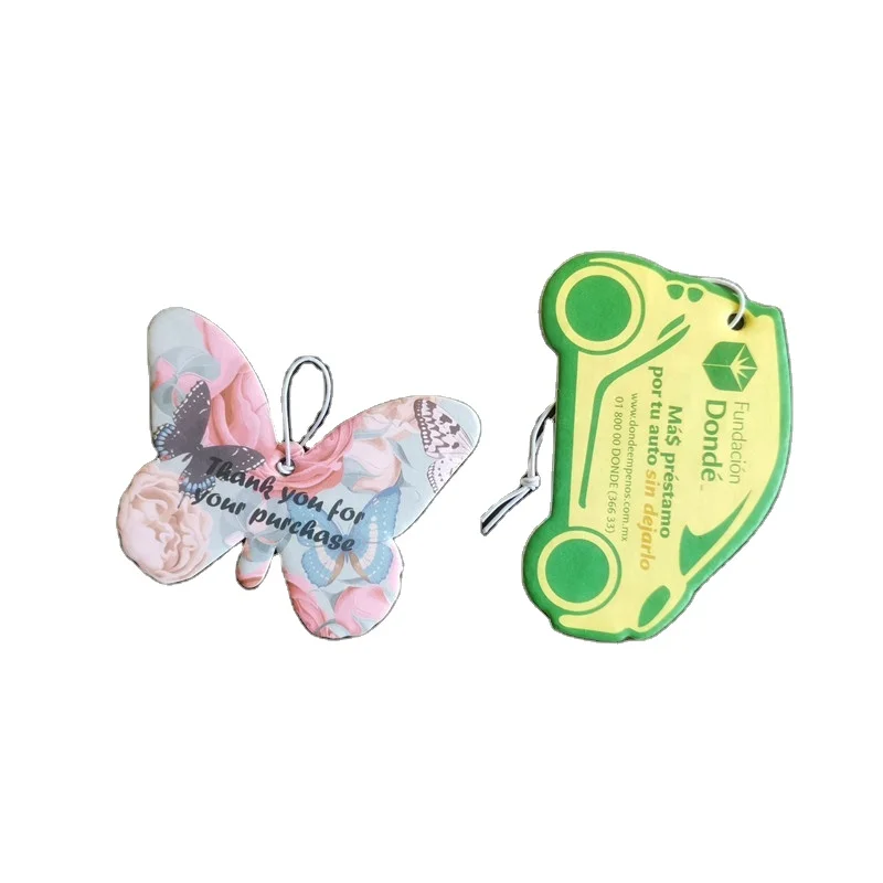 Absorbent Cotton Paper Multiple Choices Customizable Scent Refresher Car Hanging Air Freshener